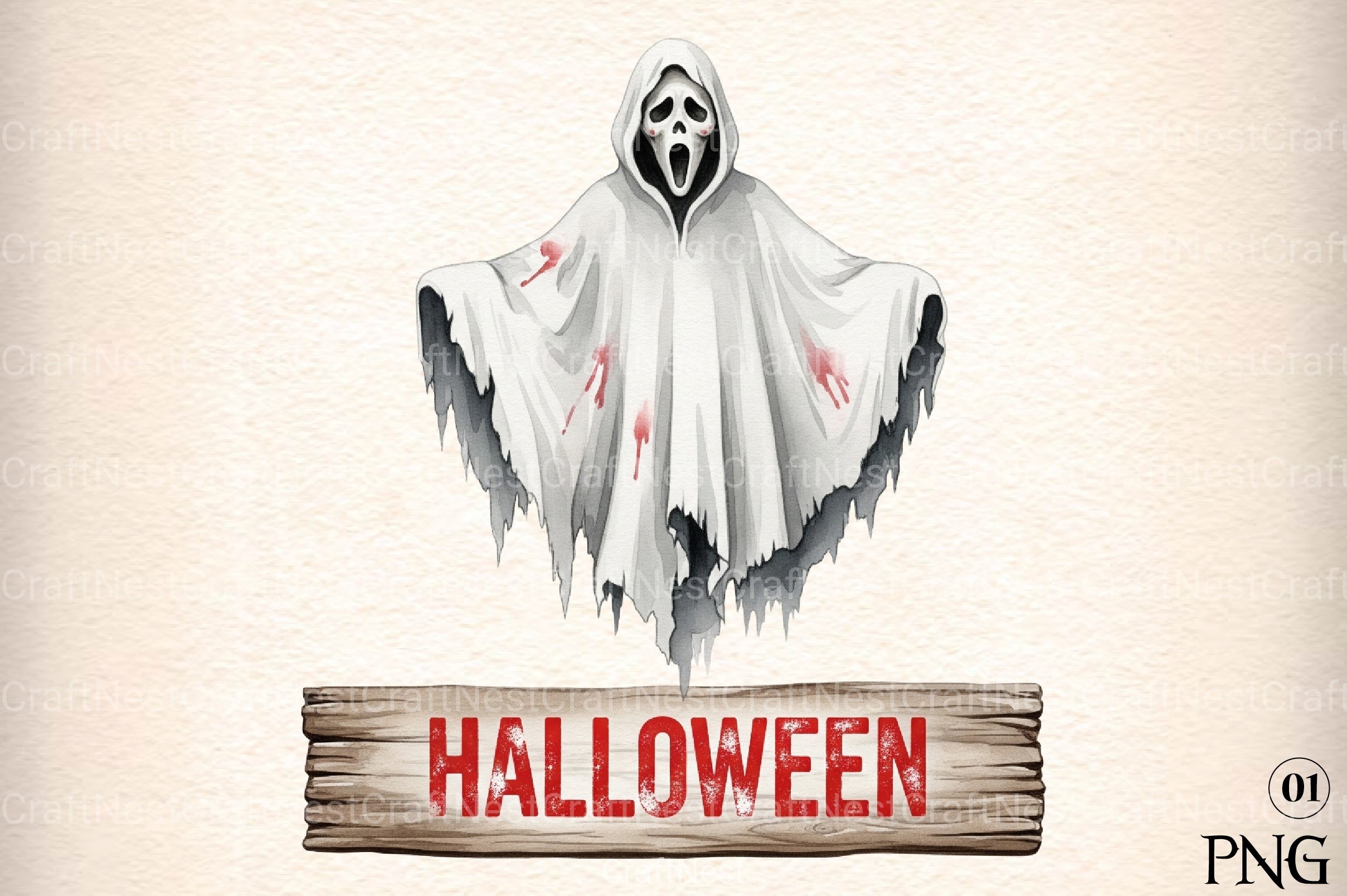 Halloween Ghost Art Illustration Clipart Bundle - CraftNest - Digital Crafting and Art