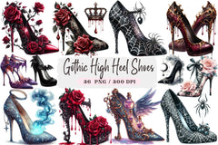 Gothic High Heel Shoes Clipart Bundle - CraftNest - Digital Crafting and Art