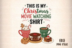 Christmas Movie Watching Shirt Clipart Bundle - CraftNest - Digital Crafting and Art