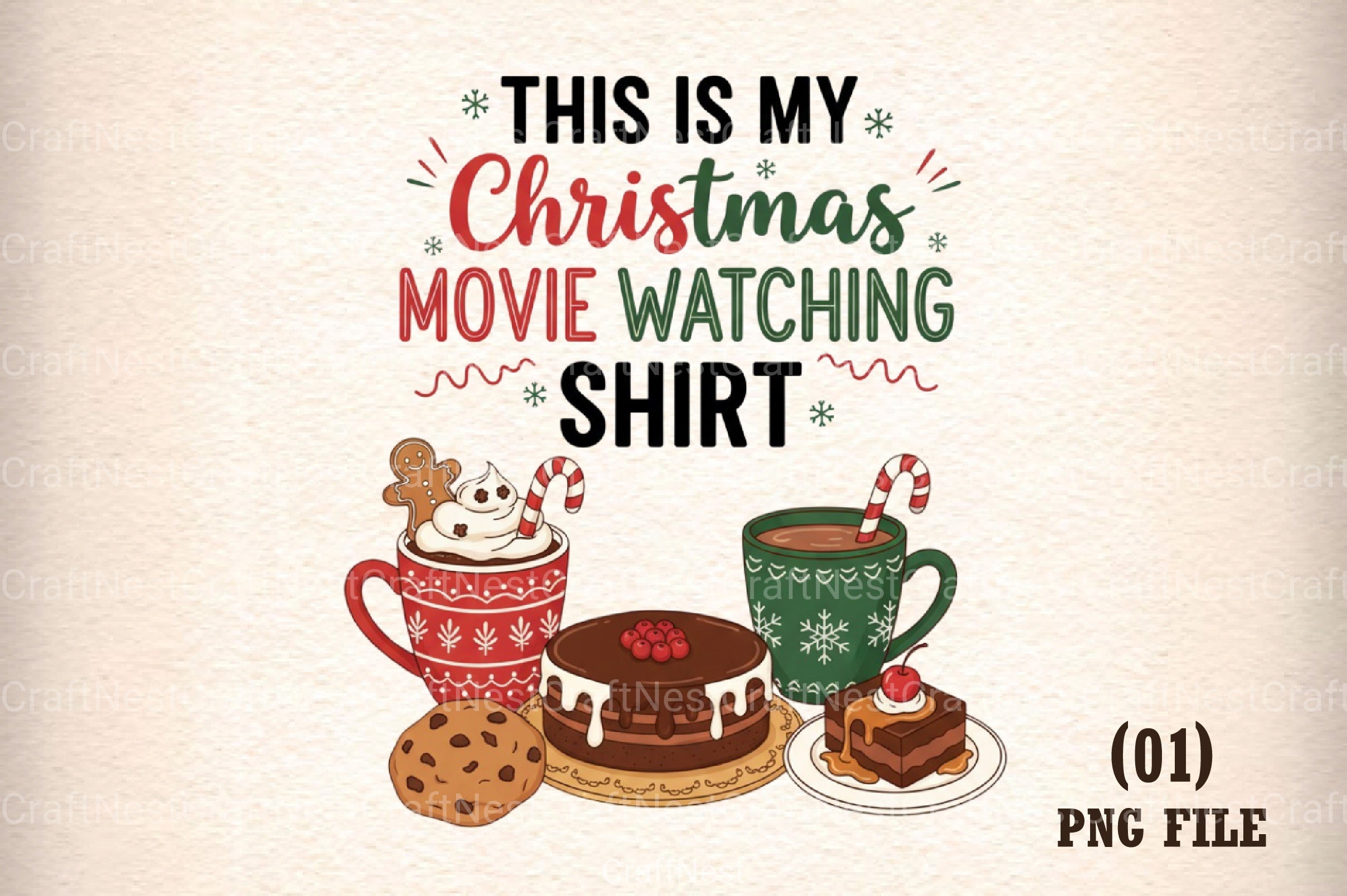 Christmas Movie Watching Shirt Clipart Bundle - CraftNest - Digital Crafting and Art