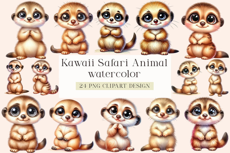 Kawaii Safari Animal Clipart Bundle - CraftNest - Digital Crafting and Art