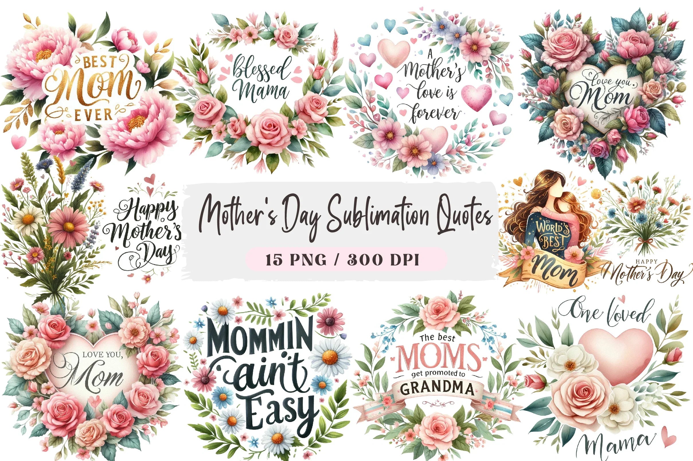 Mother's Day Quotes Clipart Bundle - CraftNest - Digital Crafting and Art