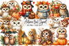 Autumn Owl Clipart Bundle