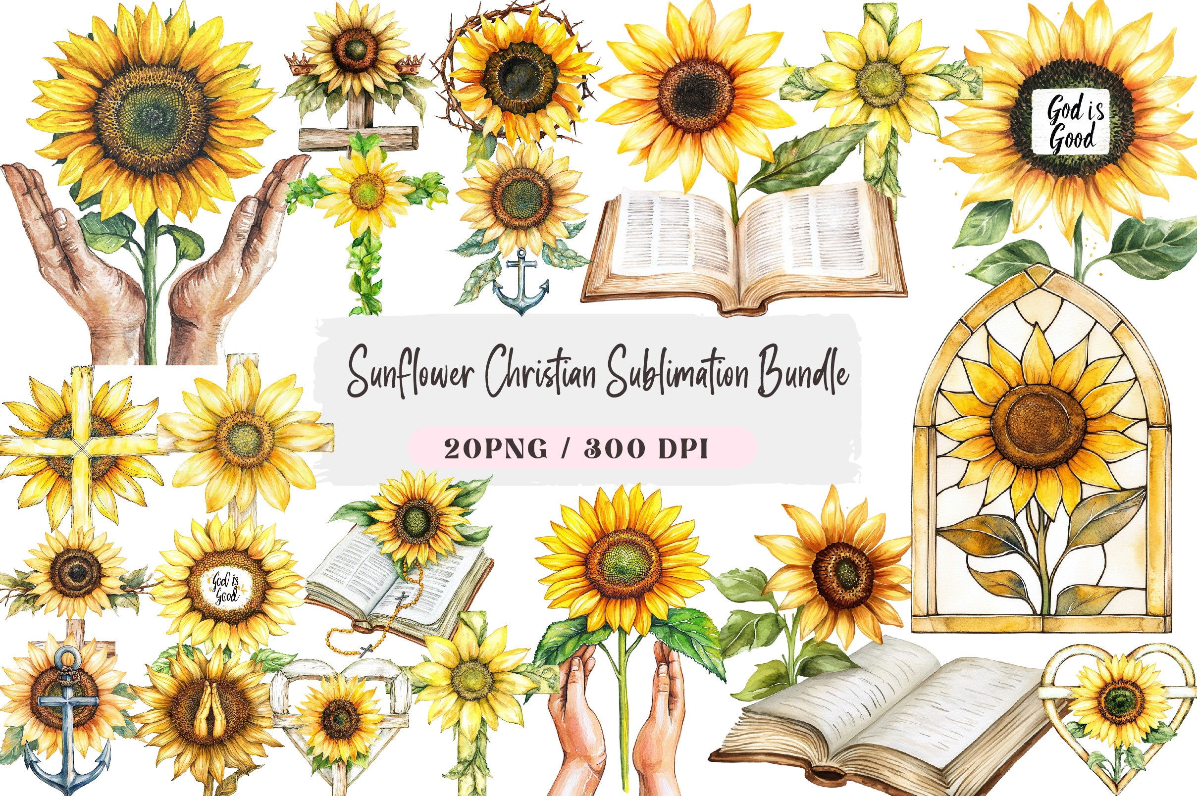 Sunflower Christian Clipart Bundle