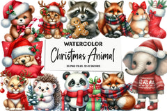 Christmas Animal Clipart Bundle - CraftNest - Digital Crafting and Art