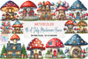 4th of July Mushroom House Clipart Bundle