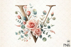 Floral Alphabet Clipart Bundle 9 - CraftNest - Digital Crafting and Art