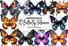 3D Butterfly Halloween Clipart Bundle