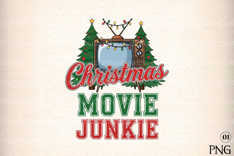 Christmas Movie Junkie Clipart Bundle - CraftNest - Digital Crafting and Art