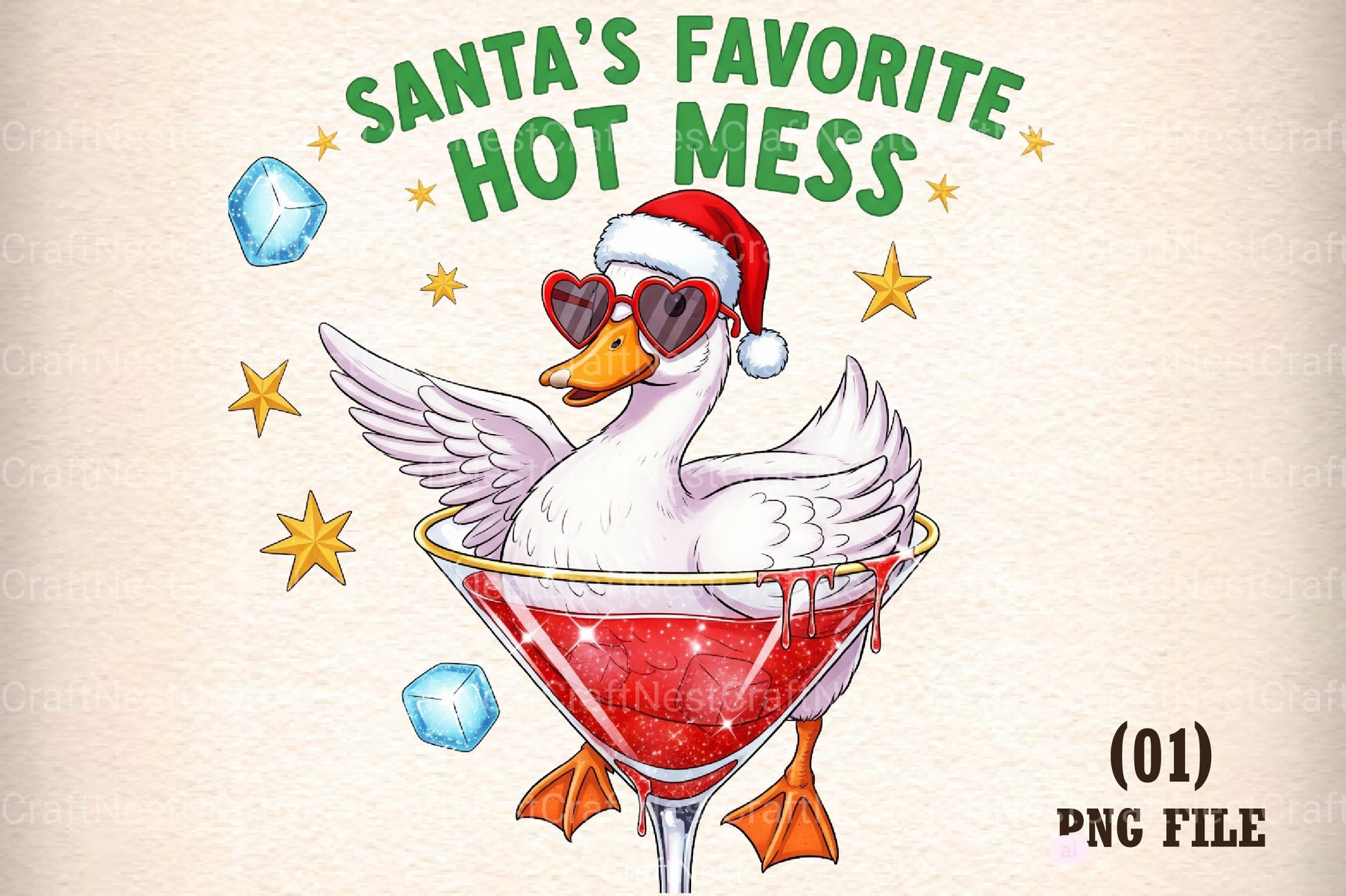 Santa's Hot Mess Christmas Drink Clipart Bundle - CraftNest - Digital Crafting and Art