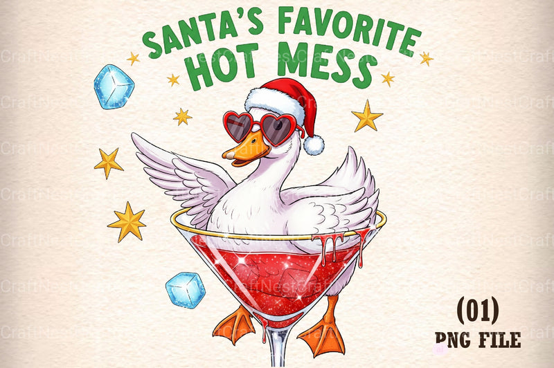 Santa's Hot Mess Christmas Drink Clipart Bundle - CraftNest - Digital Crafting and Art