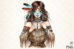 Tribal Boho Girl Clipart Bundle 4 - CraftNest - Digital Crafting and Art