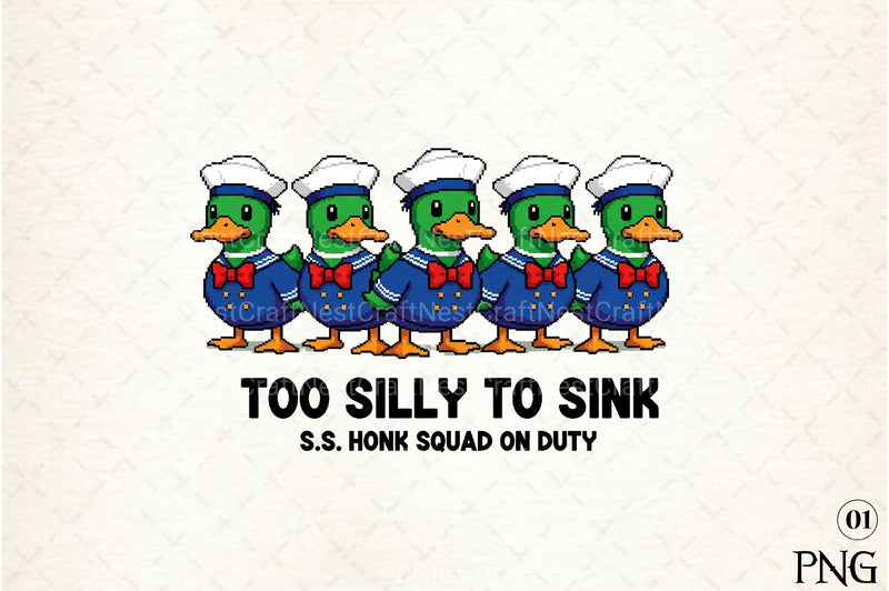 Blocky Style Funny Summer Goose Clipart Bundle 167 - CraftNest - Digital Crafting and Art