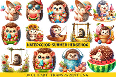 Summer Hedgehog Clipart Bundle - CraftNest - Digital Crafting and Art