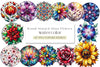 Round Stained Glass Flowers Clipart Bundle