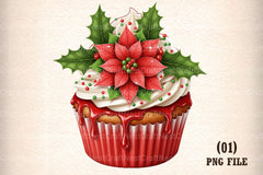 Christmas Cupcake Delights Sticker Clipart Bundle - CraftNest - Digital Crafting and Art