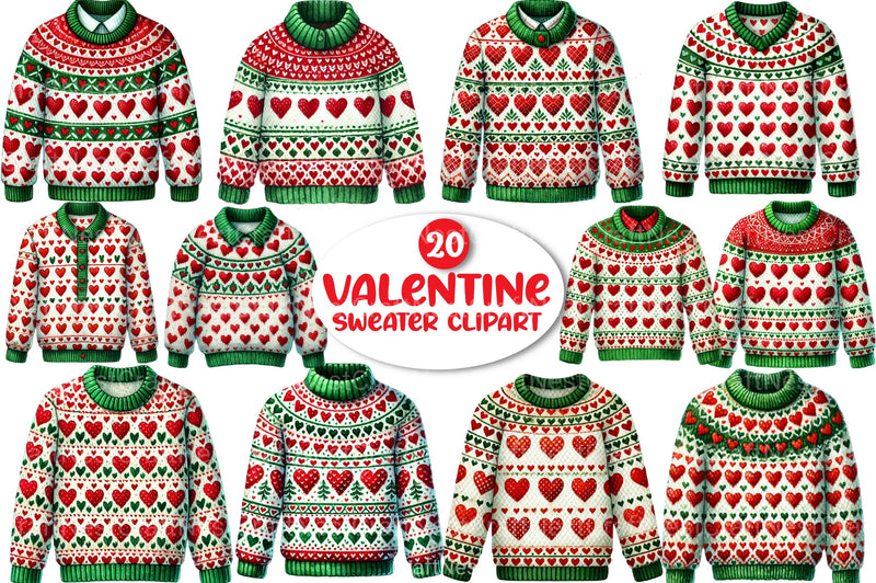 Valentine Sweater Clipart Bundle - CraftNest - Digital Crafting and Art