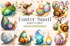 Easter Snail Clipart Bundle - CraftNest - Digital Crafting and Art