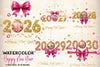 Glitter Happy New Year Clipart Bundle