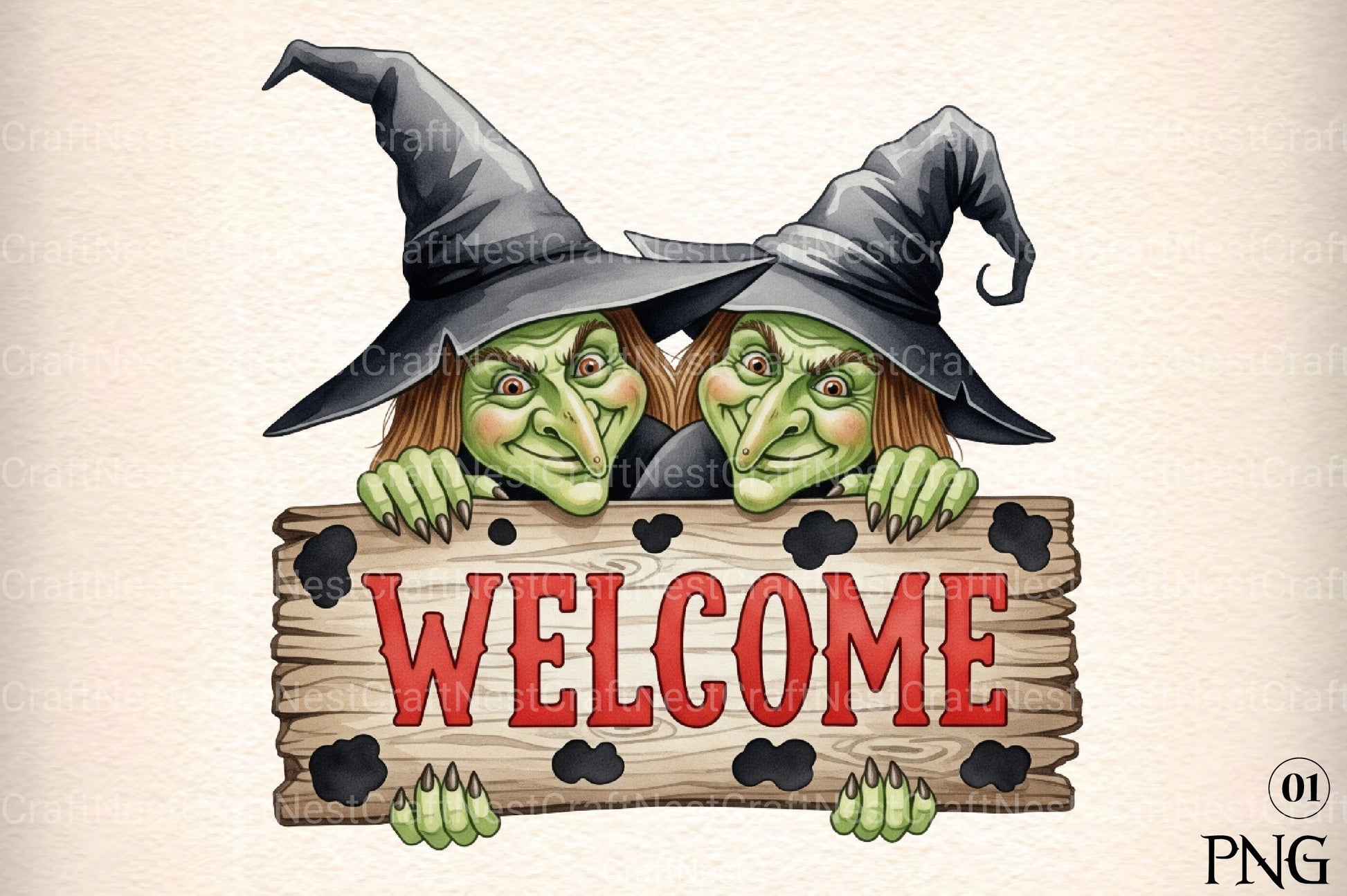 Witches Welcome Illustration Art Clipart Bundle - CraftNest - Digital Crafting and Art
