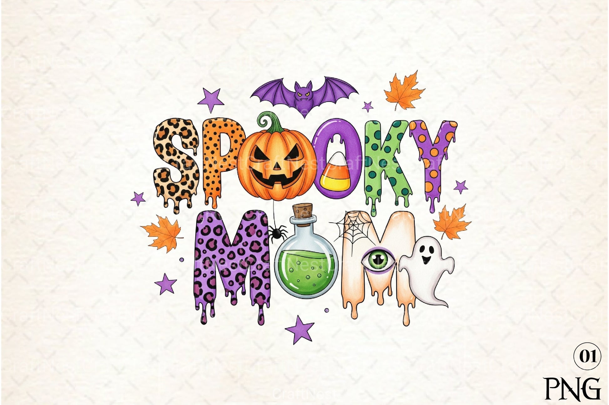 Spooky Mom Halloween Clipart Bundle 99 - CraftNest - Digital Crafting and Art