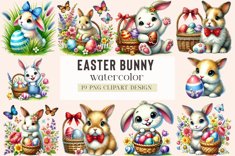Easter Bunny Clipart Bundle - CraftNest - Digital Crafting and Art