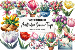 Amsterdam Summer Tulips Clipart Bundle - CraftNest - Digital Crafting and Art