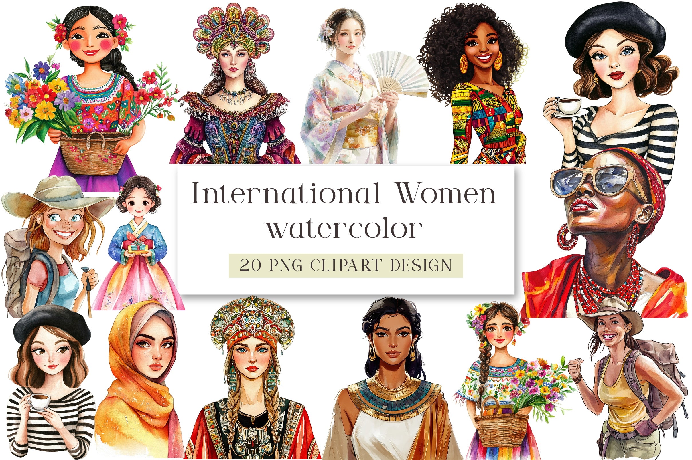 International Women Clipart Bundle