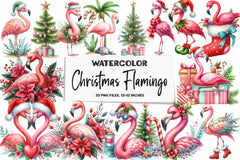 Christmas Flamingo Clipart Bundle - CraftNest - Digital Crafting and Art