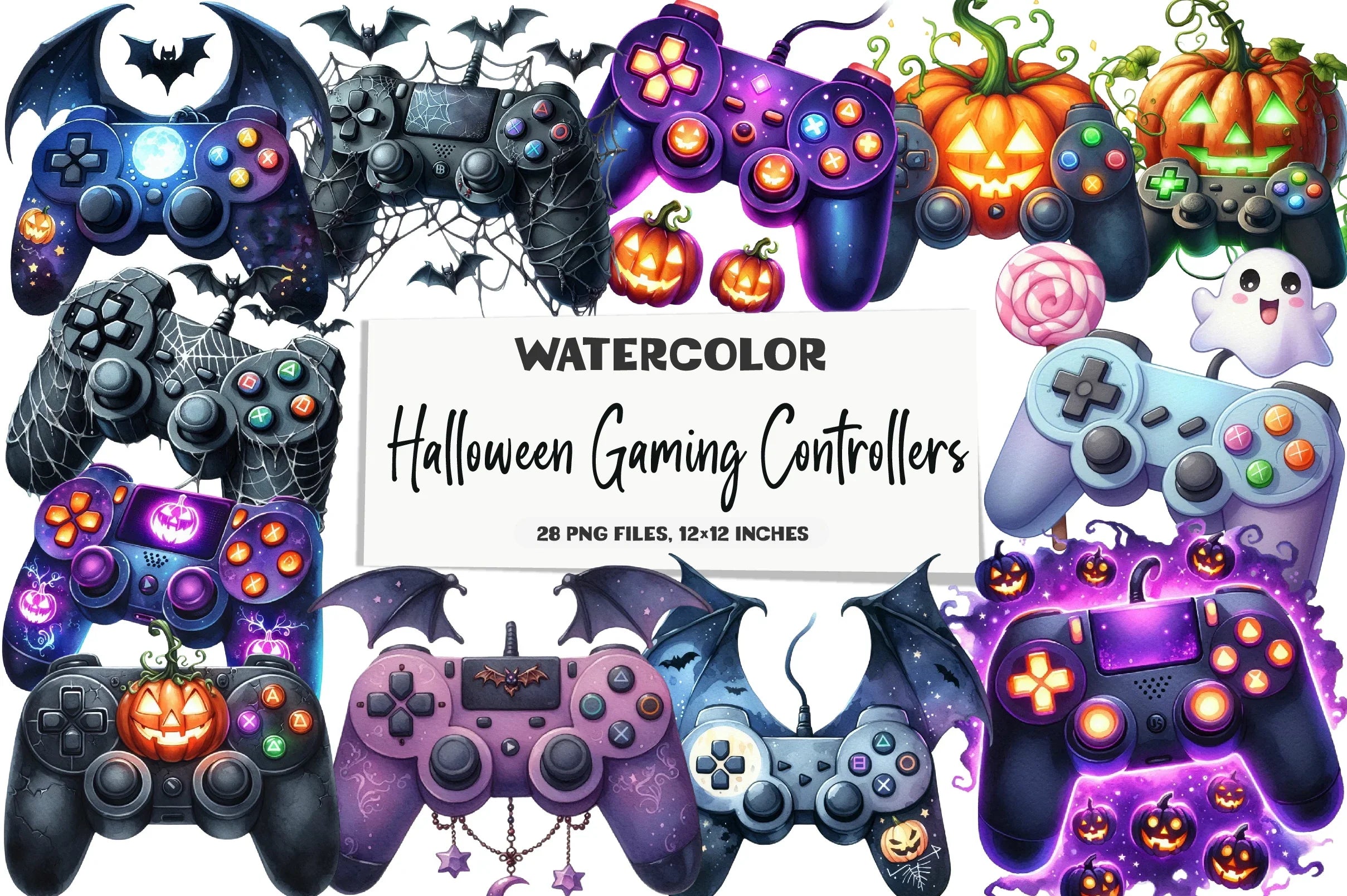 Halloween Gaming Controllers Clipart Bundle - CraftNest - Digital Crafting and Art