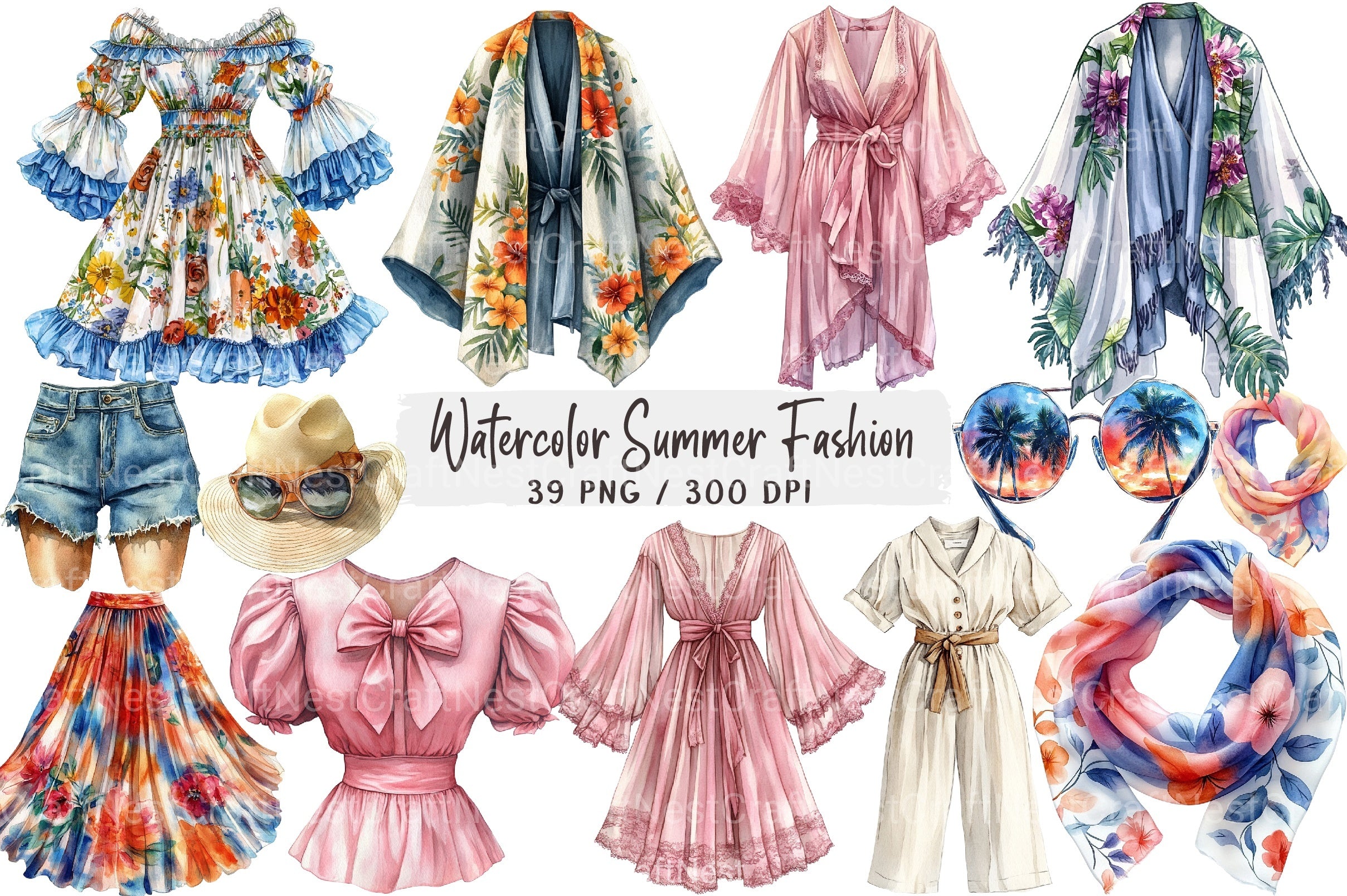 Summer Fashion Clipart Bundle 99 - CraftNest - Digital Crafting and Art