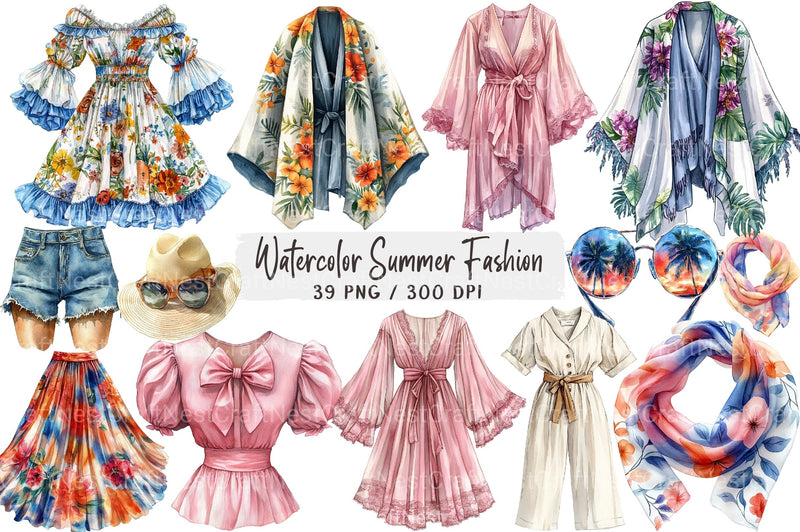 Summer Fashion Clipart Bundle 99 - CraftNest - Digital Crafting and Art