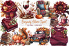 Burgundy Autumn Clipart Bundle 6