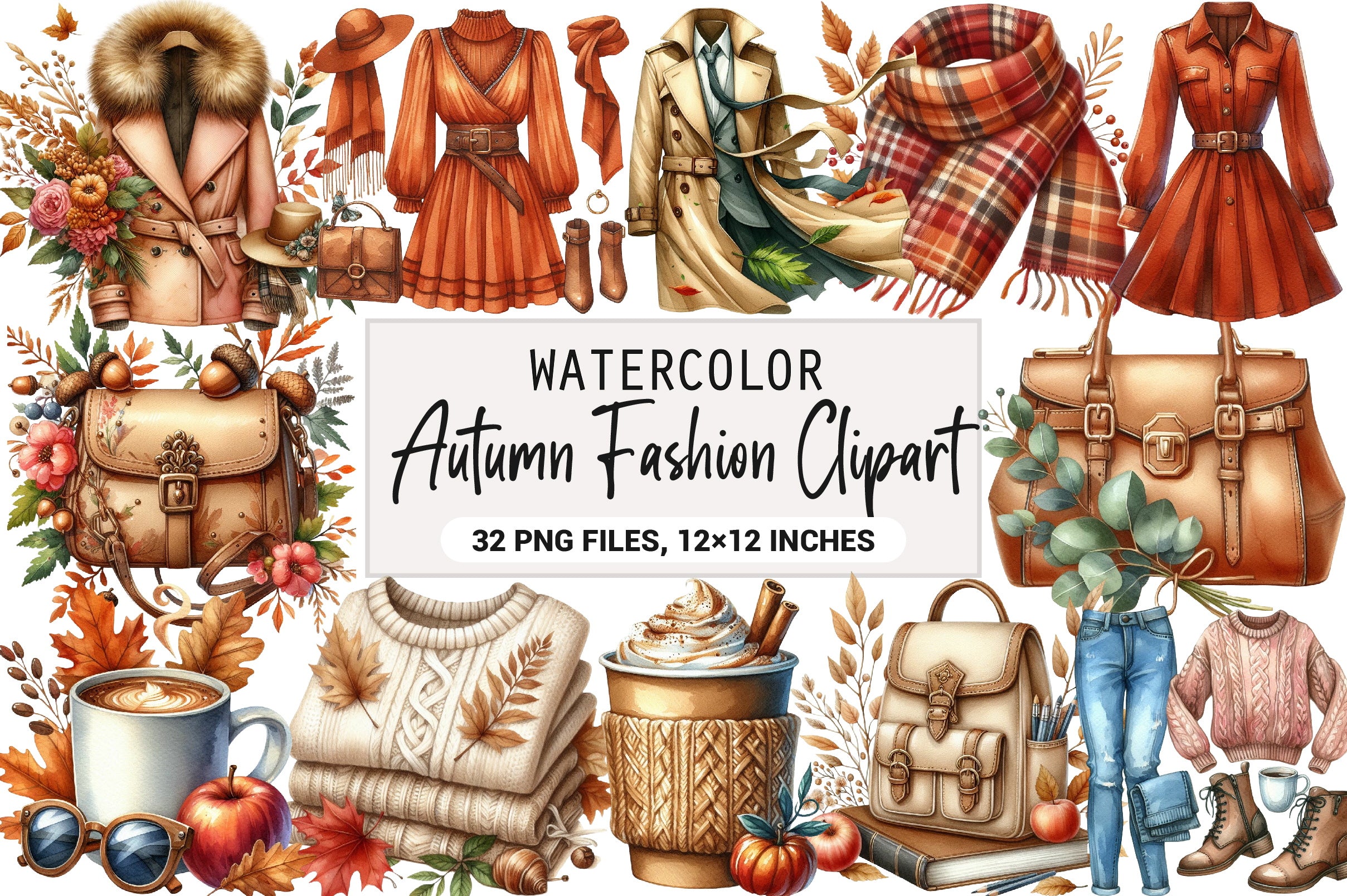 Autumn Fashion Clipart Bundle