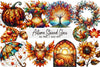 Autumn Stained Glass Clipart Bundle