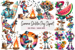 Summer Skeleton Clipart Bundle - CraftNest - Digital Crafting and Art