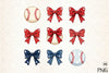 Baseball Coquette Bow Clipart Bundle