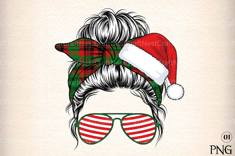 Santa Hat Bun Illustration Clipart Bundle - CraftNest - Digital Crafting and Art