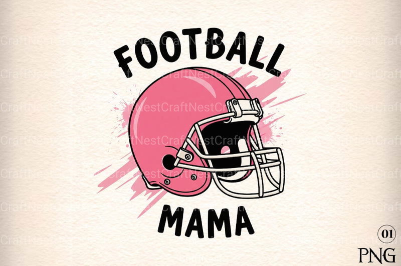 Football Mama Pink Helmet Clipart Bundle - CraftNest - Digital Crafting and Art