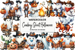 Cowboy Ghost Halloween Clipart Bundle - CraftNest - Digital Crafting and Art