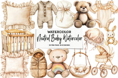 Neutral Baby Clipart Bundle - CraftNest - Digital Crafting and Art