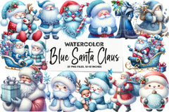 Blue Santa Claus Clipart Bundle - CraftNest - Digital Crafting and Art