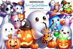 Jack O' Sip Ghost Halloween Clipart Bundle - CraftNest - Digital Crafting and Art