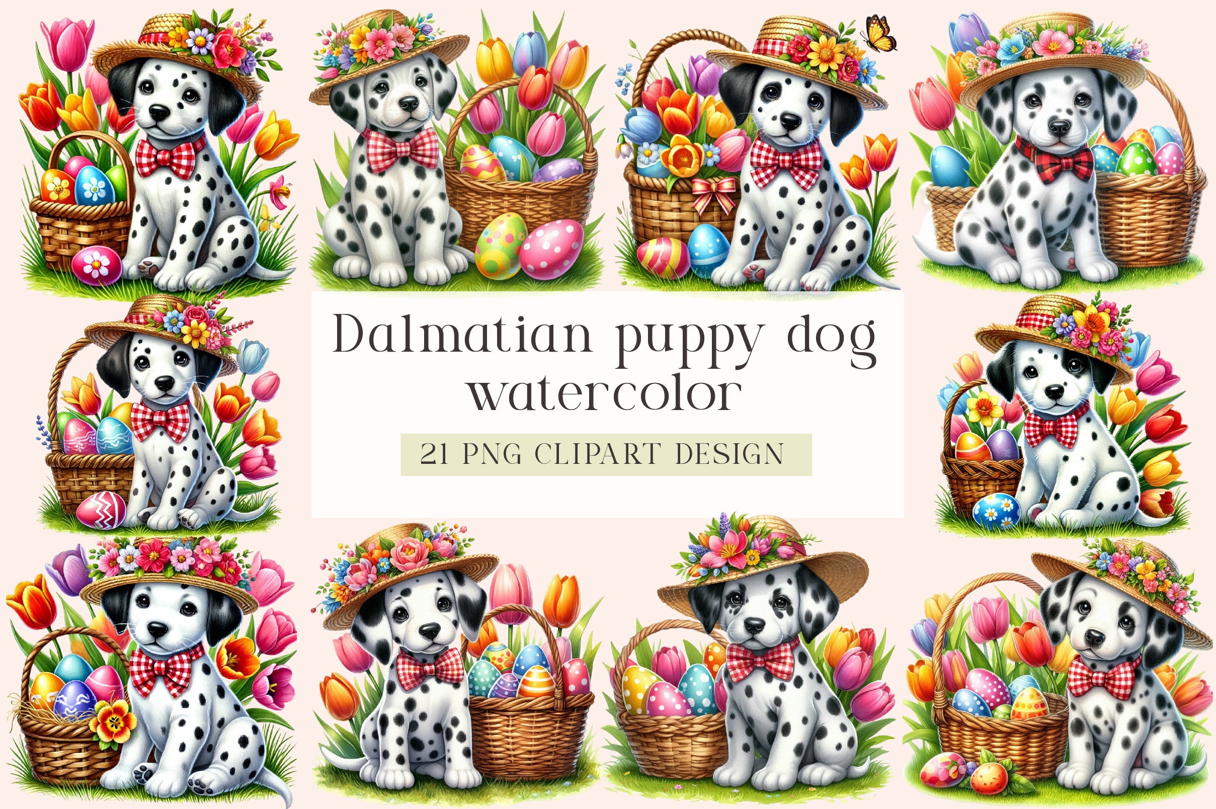 Dalmatian Puppy Dog Clipart Bundle