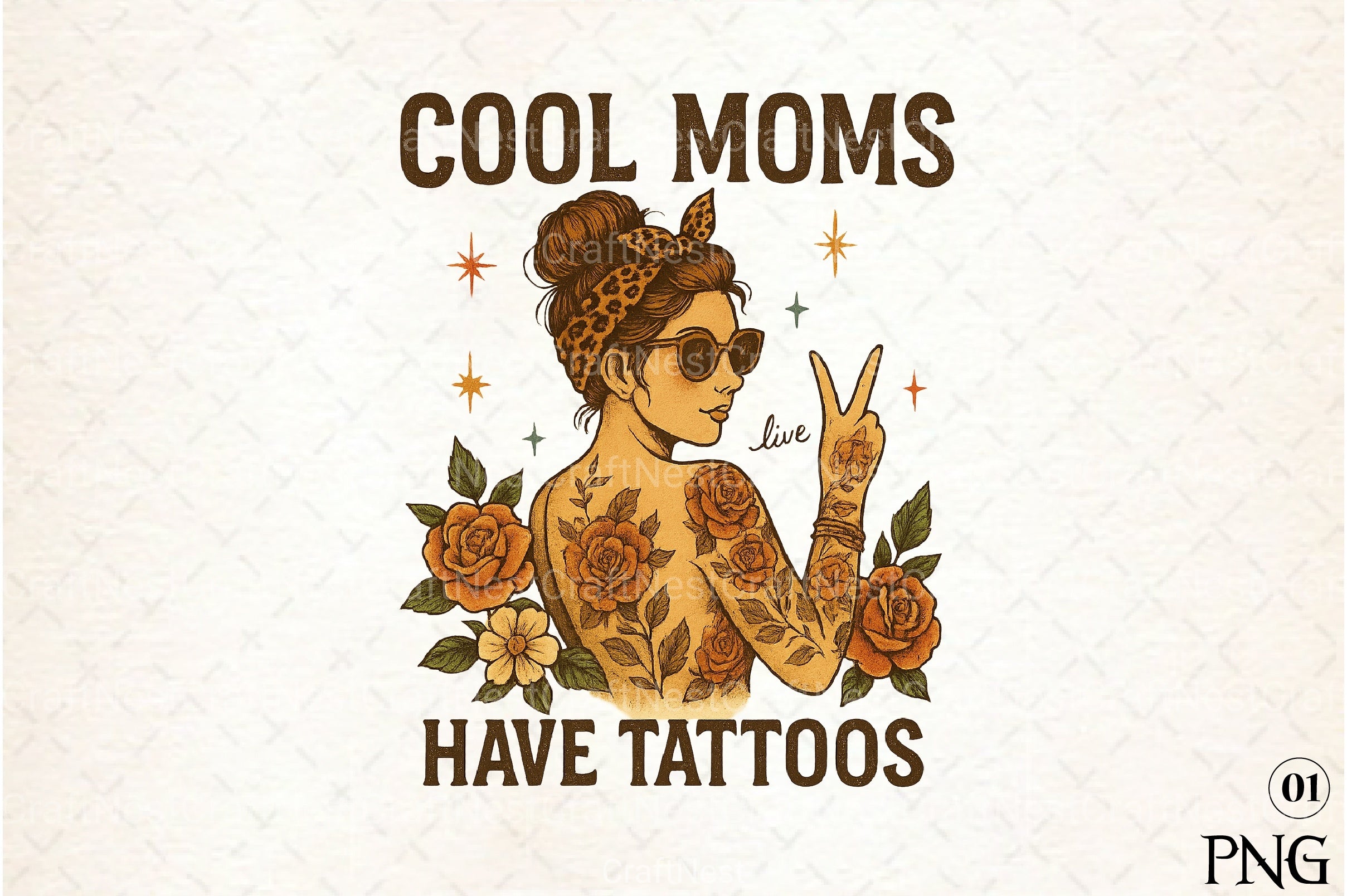 Funny Mother's Day Cool Mom Tattoos Clipart Bundle - CraftNest - Digital Crafting and Art