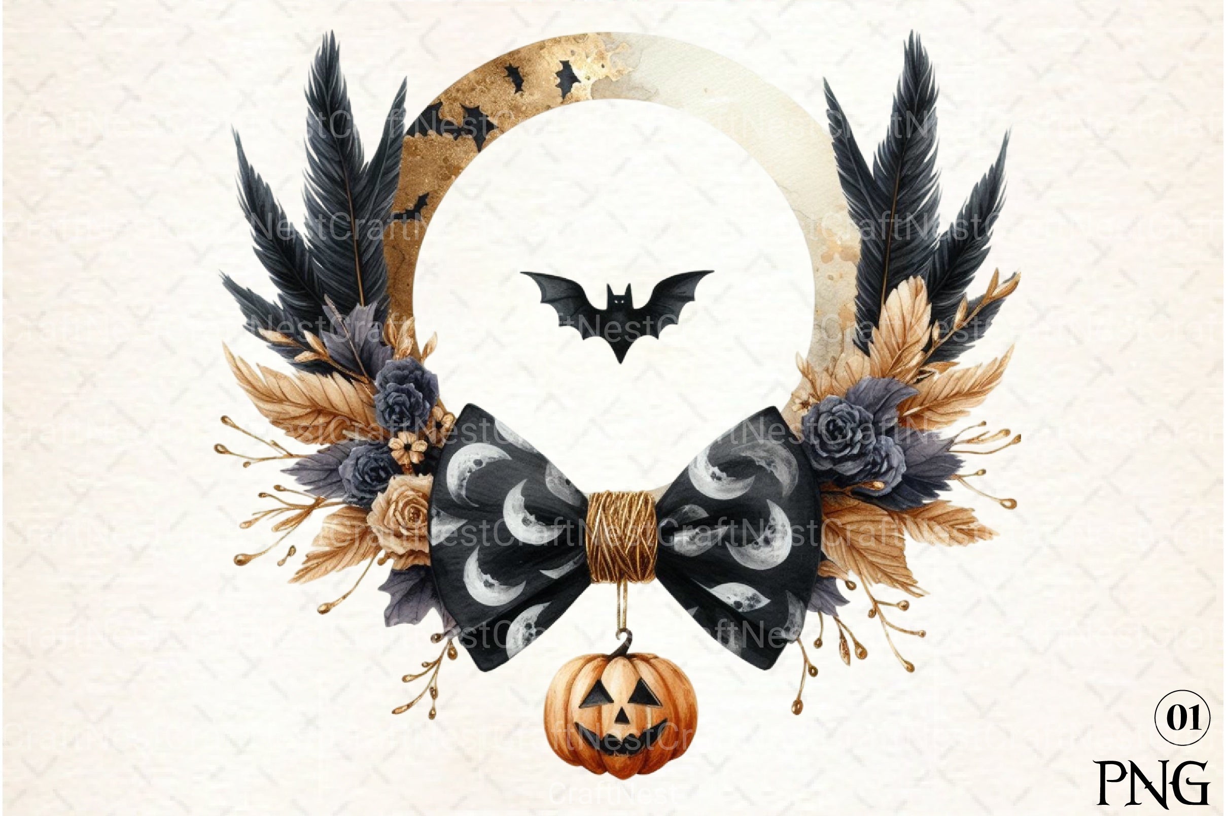 Elegant Halloween Clipart Bundle 3 - CraftNest - Digital Crafting and Art
