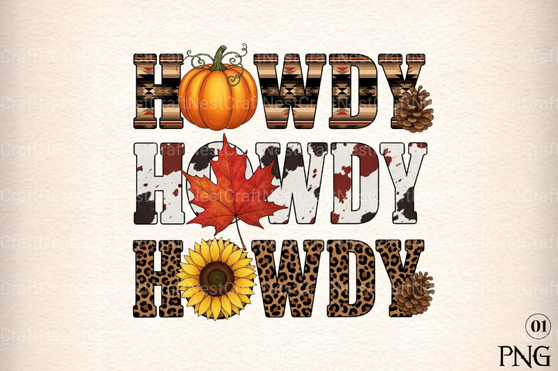 Layered Howdy Fall Graphic Clipart Bundle - CraftNest - Digital Crafting and Art
