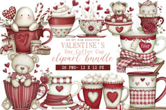 Valentine's Day Coffee Cup Clipart Bundle - CraftNest - Digital Crafting and Art