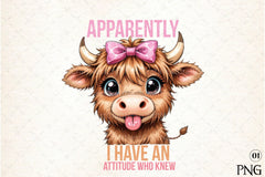 Funny Highland Cow Sarcastic Clipart Bundle - CraftNest - Digital Crafting and Art