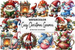 Cozy Christmas Gnomes Clipart Bundle - CraftNest - Digital Crafting and Art